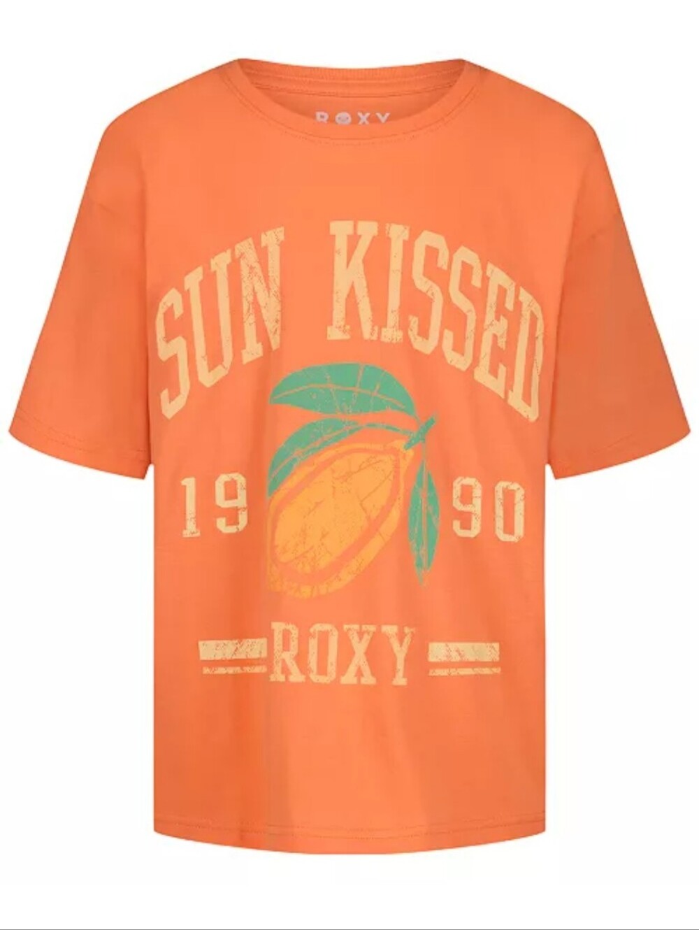 NWT Roxy Orange 'Sun Kissed' Graphic Tee Tshirt Girls Large Woman XS